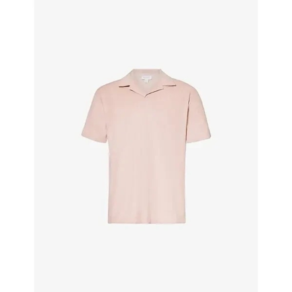 SUNSPEL TOWELLING POLO SHIRT PALE PINK SIZE L